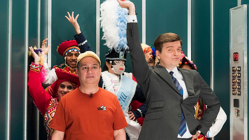 En el ascensor del Late Xou con Secun de la Rosa