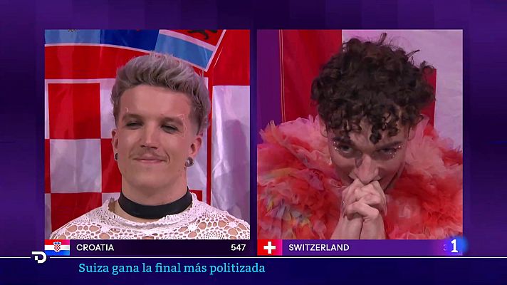 Telediario Fin de Semana - Festival de Eurovisión: ganó Suiza y Nebulossa en el puesto 22