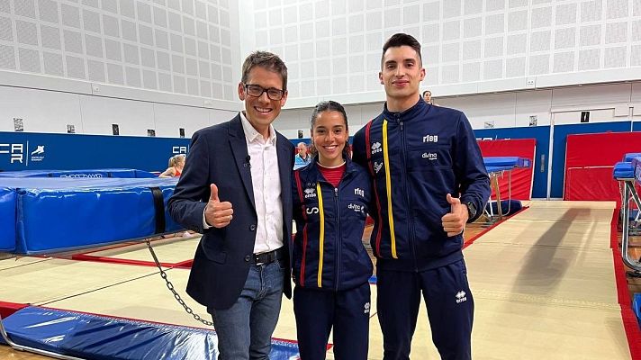 Conexión París 2024 - Arse Cañada habla con Noemí Romero y David Vega, gimnastas de trampolín, en Conexión París