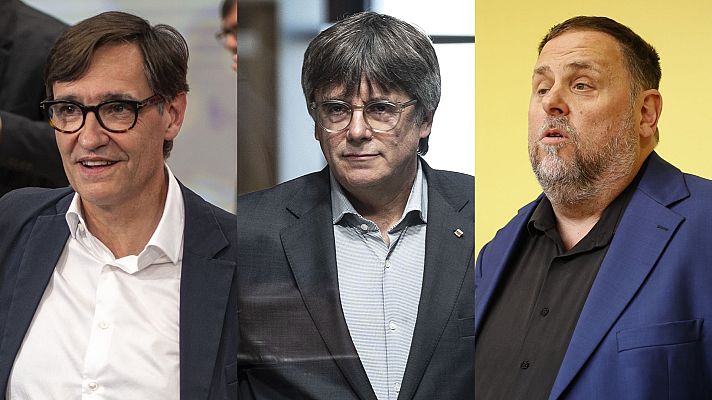 Telediario 1 - Illa y Puigdemont insisten en gobernar Cataluña mientras Junqueras aspira a reeditar el liderazgo de ERC en noviembre