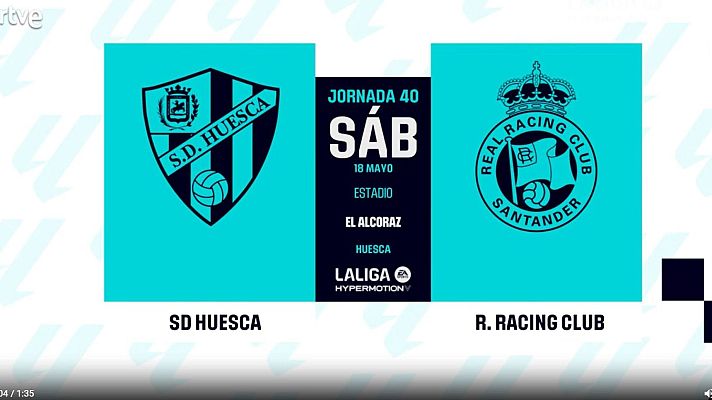 Resúmenes de LaLiga - Huesca - Racing: resumen del partido, 40ª jornada
