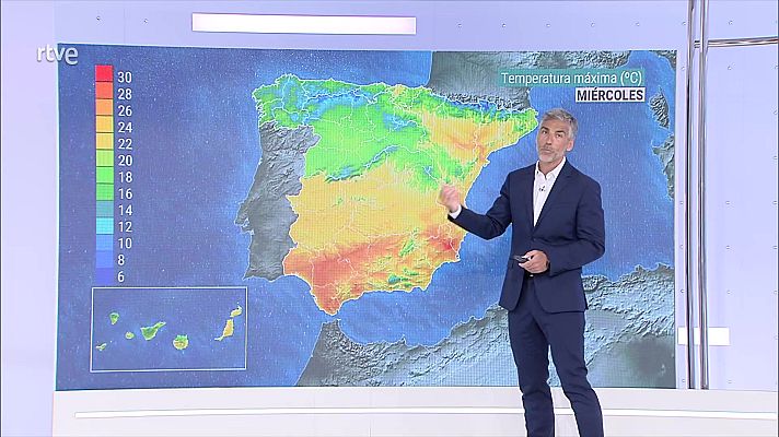 El tiempo - Chubascos y tormentas localmente fuertes a primeras horas en litorales catalanes, sin descartar norte de Baleares