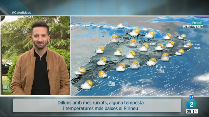 El temps - Dilluns de nuvolades, ruixats, tempestes i menys calor