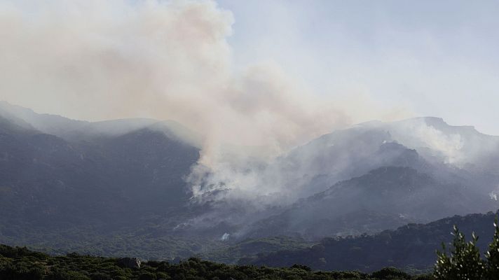 Telediario 1 - El incendio de Tarifa sigue activo, pero los vecinos han podido volver a sus casas