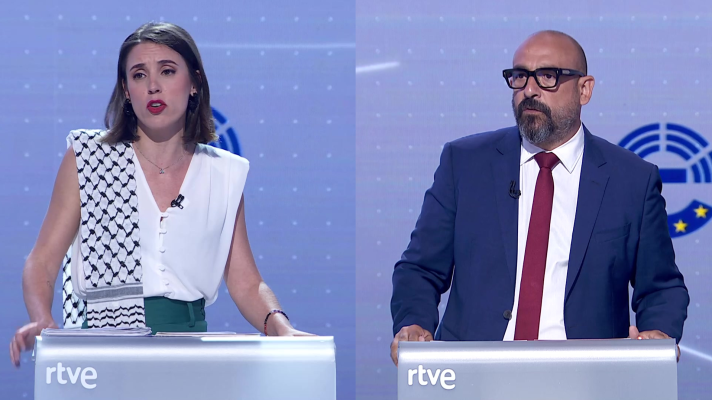 Especiales informativos - Montero (Podemos) pide "romper el consenso bélico" en la UE y Cañas (Cs) le contesta: "Nunca dices que la guerra la provoca Putin"