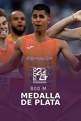  - Mohamed Attaoui, medalla de plata en la final de 800 m  del Europeo de atletismo