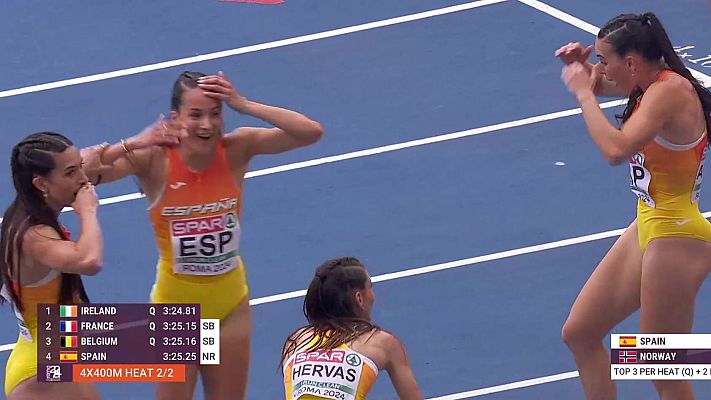 Atletismo - El 4x400m femenino bate el récord de España en el Europeo de Roma 2024