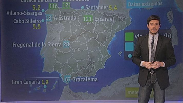 El tiempo - Vientos muy fuertes en Galicia y área cantábrica