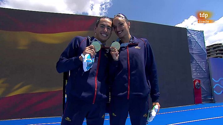 Natación - Campeonato de Europa. Entrega de medallas dúo técnico mixto
