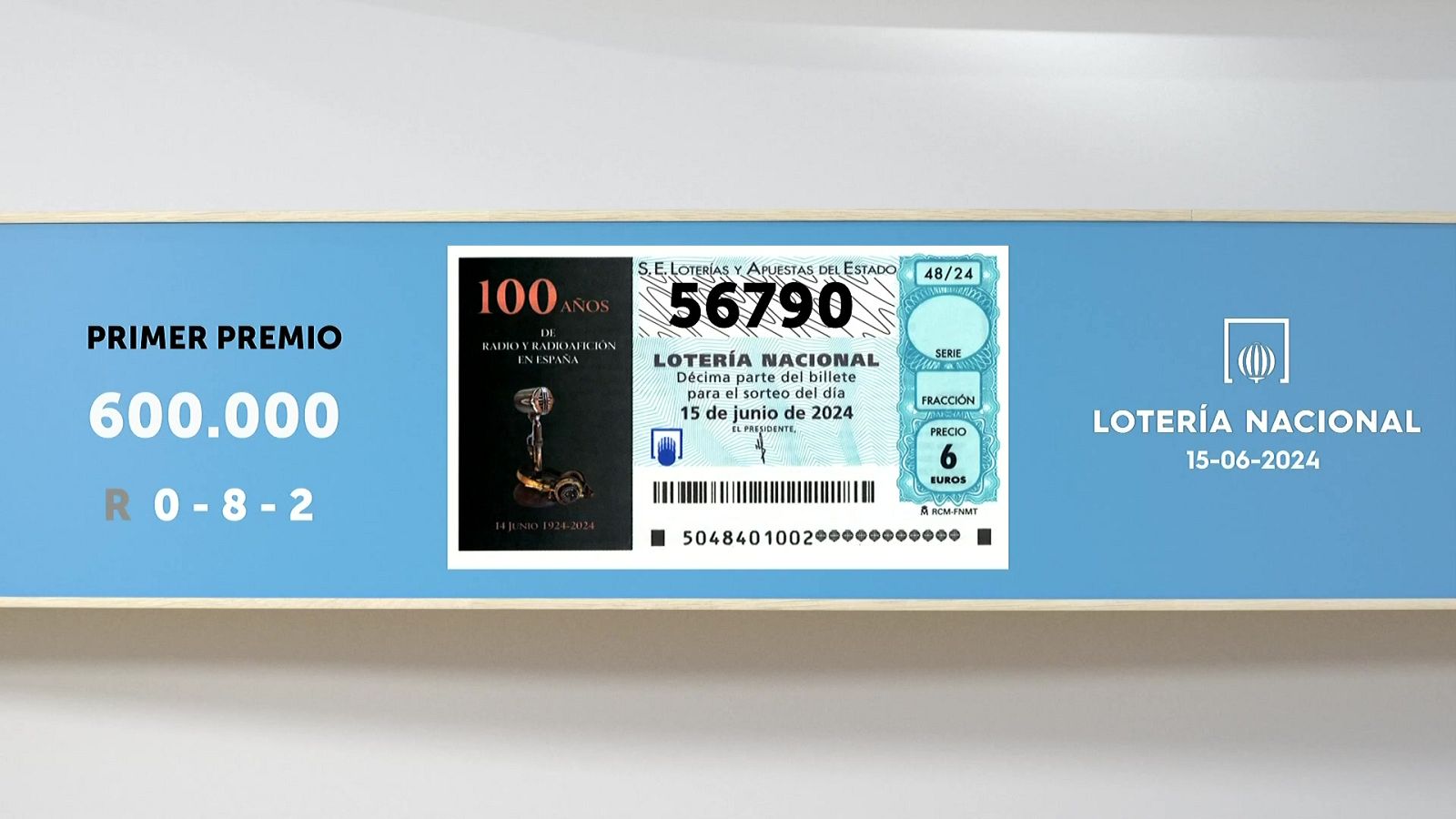 Sorteo de la Lotería Nacional del 15/06/2024 - Ver ahora