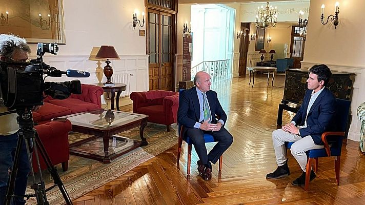 Telediario 1 - De Guindos (BCE) apunta a septiembre y diciembre como fechas clave para bajar los tipos de interés