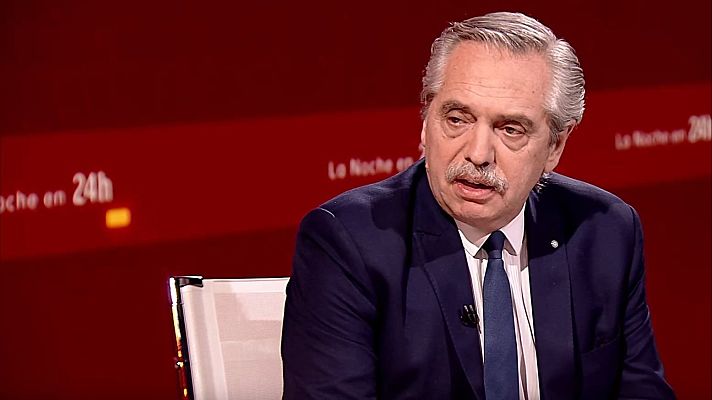 La noche en 24h - Alberto Fernández: "Milei utiliza una situación coyuntural para agredir a un adversario como Sánchez"