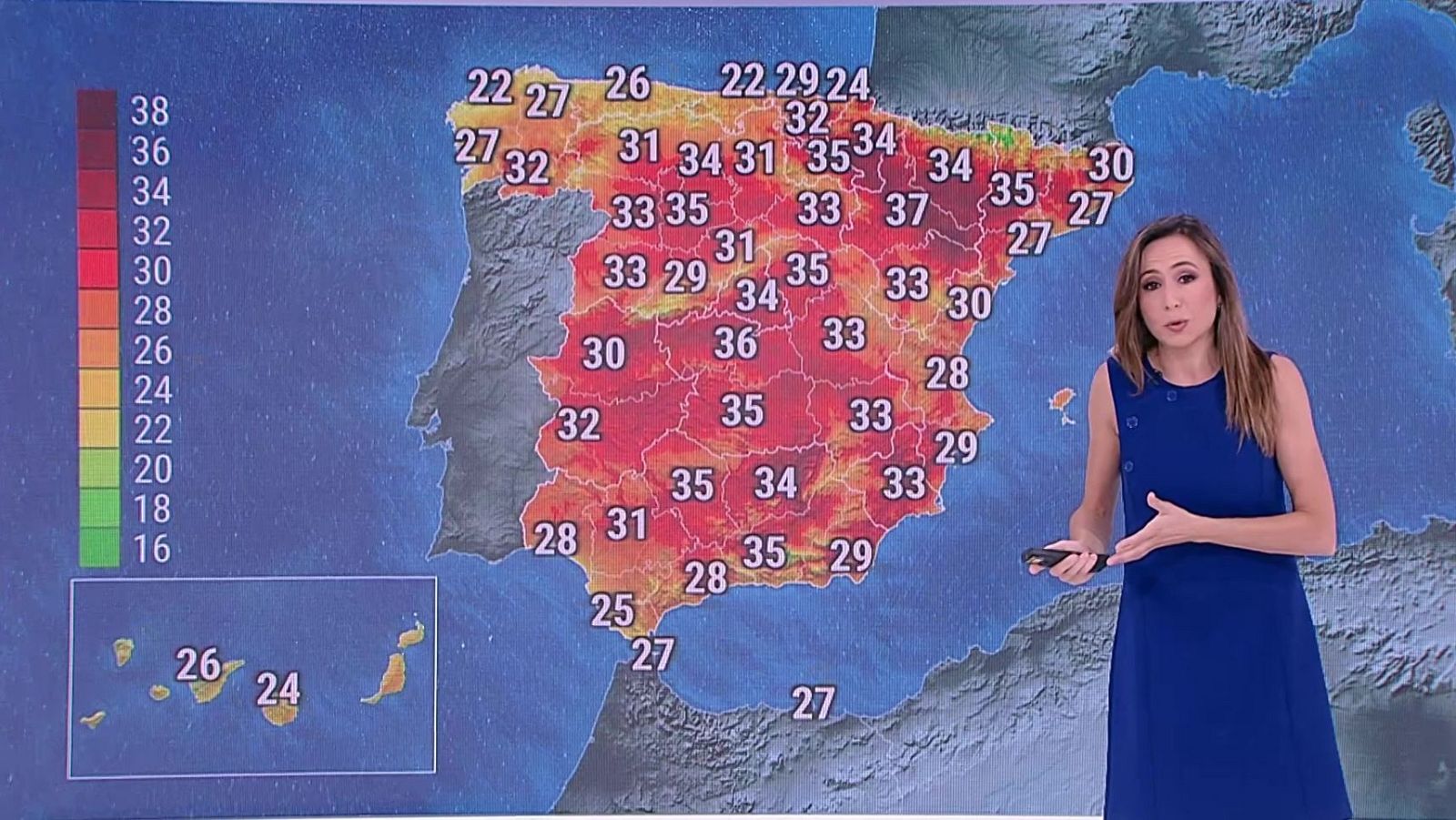 Las temperaturas máximas descenderán en el tercio oeste peninsular, en Canarias y en Galici, aumentarán en el tercio nordeste, Baleares y el alto Ebro - ver ahora