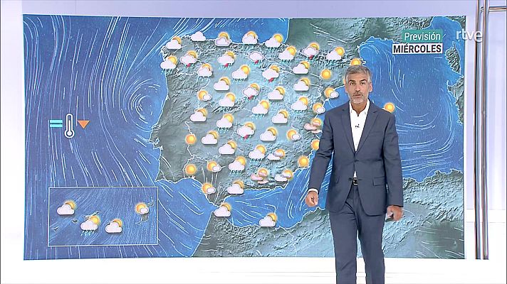 El tiempo - Tormentas localmente fuertes en la Cantábrica, norte de Castilla-León y en la Ibérica norte, pudiendo localmente ir acompañadas de granizo