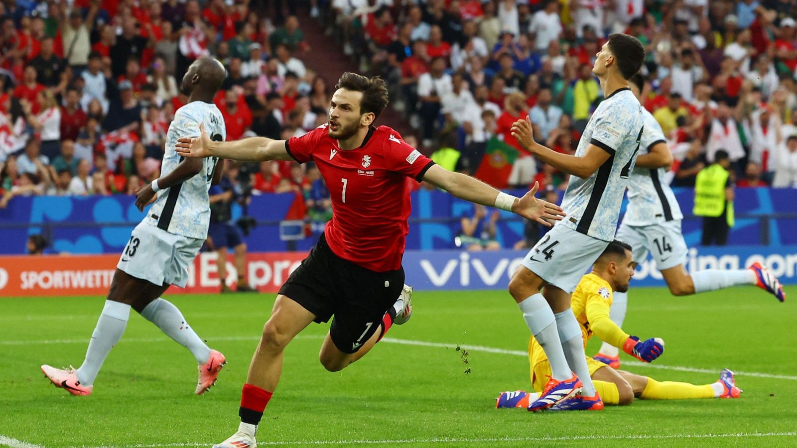 Gol de Kvara (3') Georgia - Portugal (1-0) | Eurocopa 2024 - Eurocopa | Ver