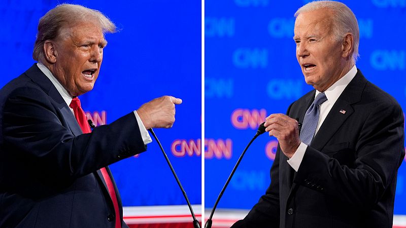 Los lapsus de Biden frente a un Trump confiado y agresivo marcan un debate crucial cargado de reproches