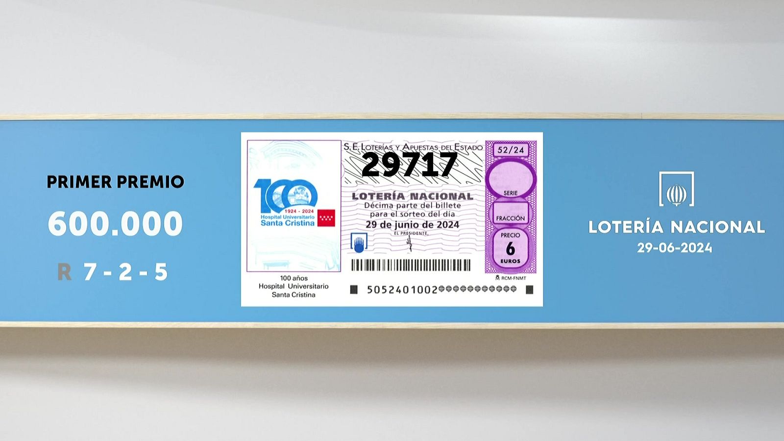 Sorteo de la Lotería Nacional del 29/06/2024 - Ver ahora