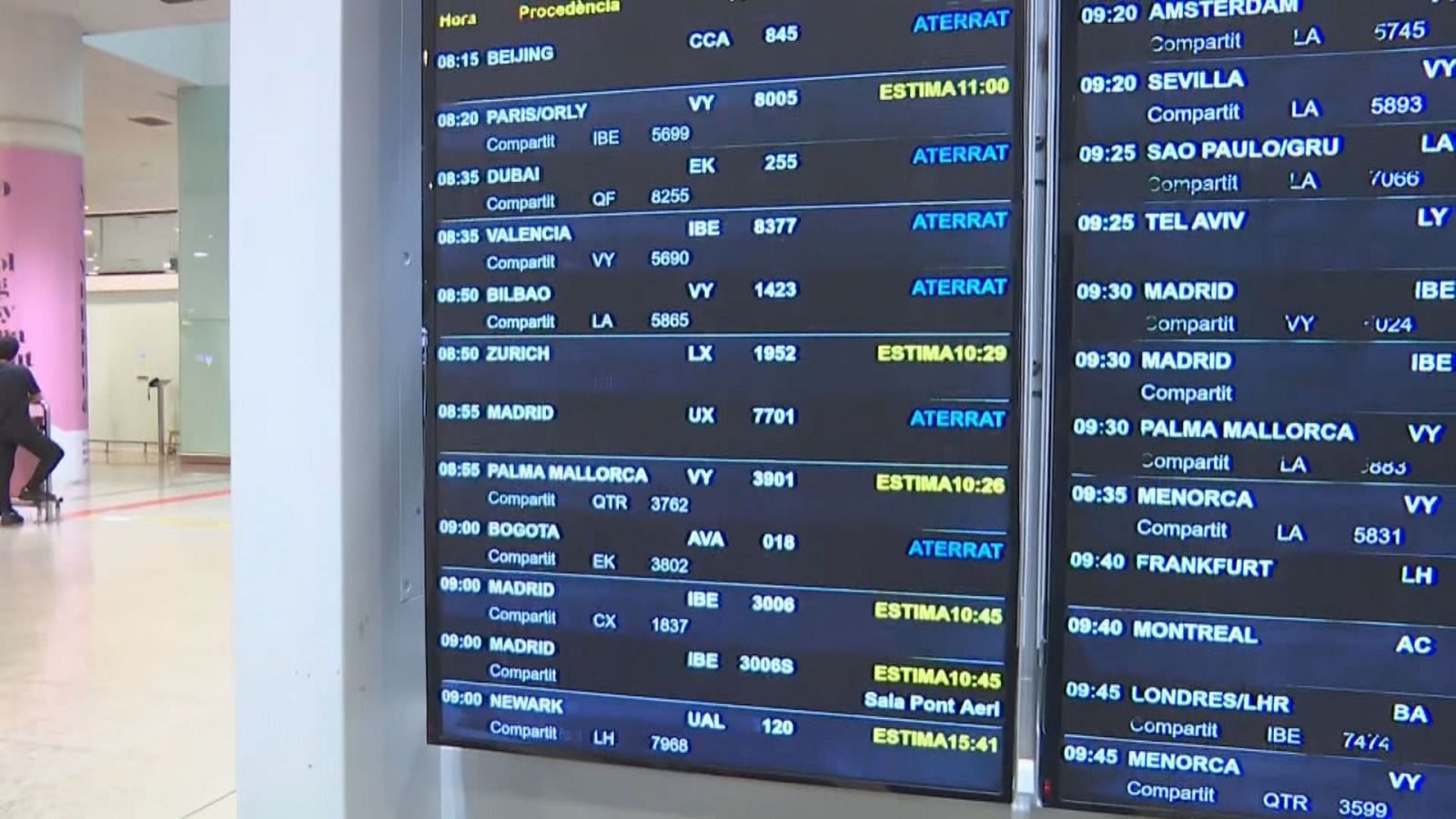 Retards i cancel·lacions a l'Aeroport del Prat per la tempesta - L'Informatiu | Veure