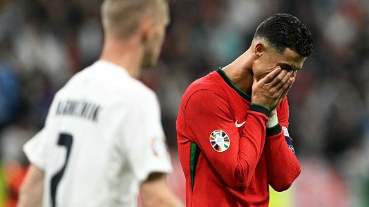 Cristiano Ronaldo rompe a llorar tras el penalti parado por Oblak