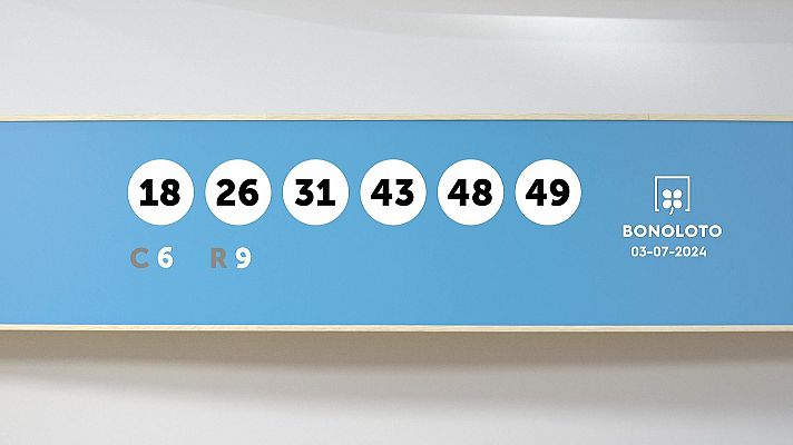 SELAE - Sorteo de la Lotería Bonoloto del 03/07/2024