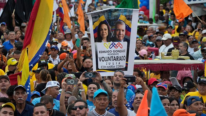 Telediario 2 - Arranca la campaña para elegir presidente en Venezuela con la oposición llamando a acudir a las urnas masivamente