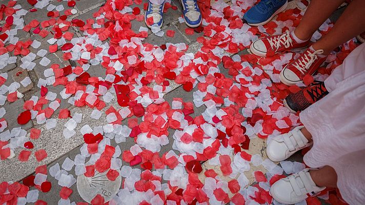 Telediario 2 - Una fiesta sin aglomeraciones y ruidos fuertes en San Fermín