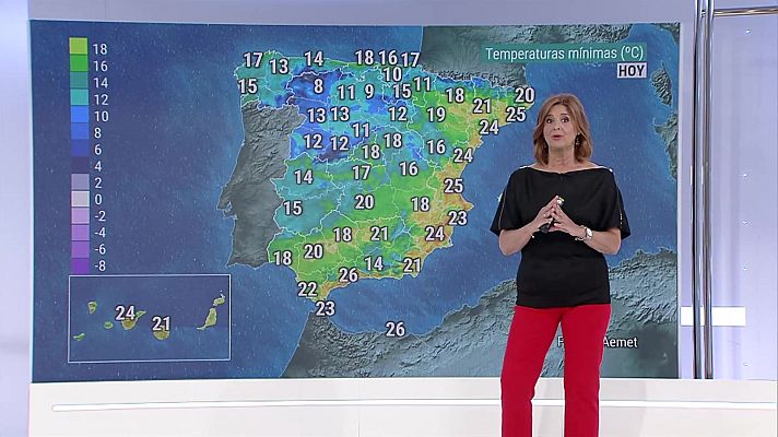 El tiempo - Temperaturas significativamente elevadas en zonas de los valles del Guadalquivir, Segura y Guadalhorce y del sureste de Castilla-La Mancha