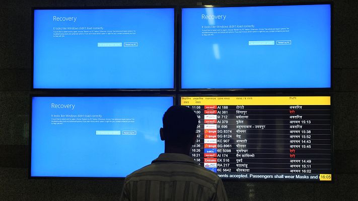 Telediario 1 - El apagón informático de Microsoft siembra el caos a nivel mundial