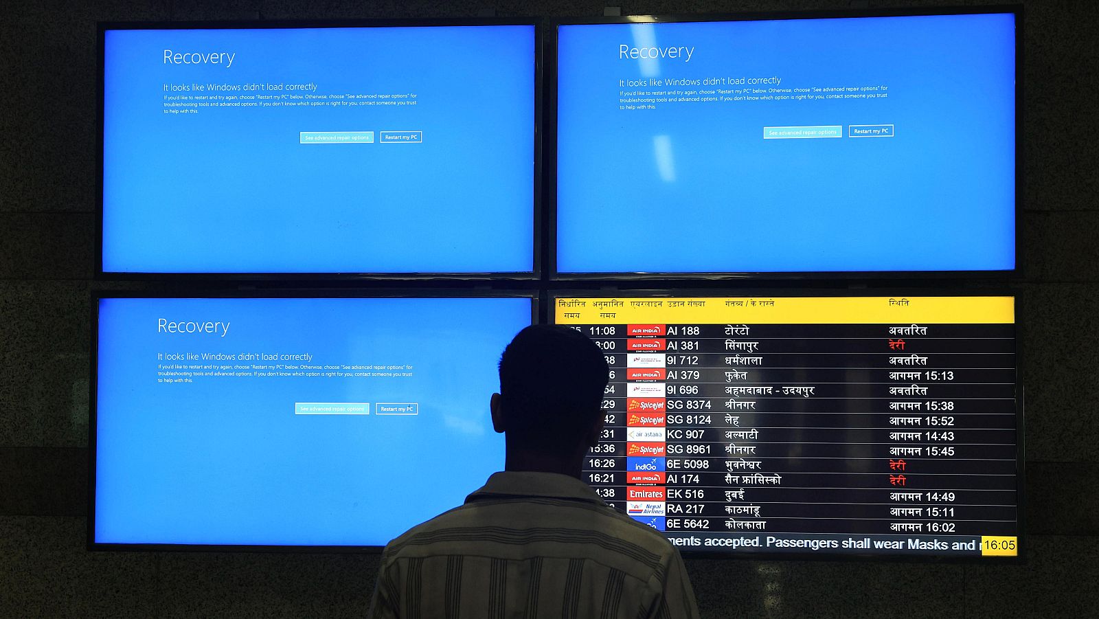 Caos mundial por el colapso informático de Microsoft - Telediario 1 | Ver