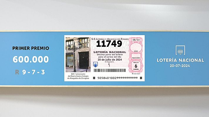 SELAE - Sorteo de la Lotería Nacional del 20/07/2024