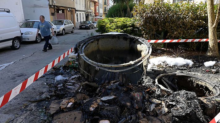 Telediario Fin de Semana - Los actos vandálicos aumentan en la huelga de basura en A Coruña