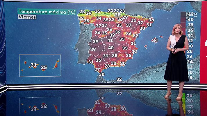 El tiempo - Temperaturas significativamente elevadas en la mayor parte de interiores de la Península