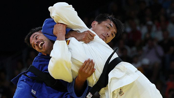 Judo JJOO París 2024 - -60 kg (M): D. García (ESP) vs. G. Kyrgyzbayev (KAZ)