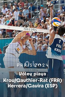 Vóley playa JJOO París 2024 - Grupo F: Krou/Gauthier-Rat (FRA) vs. Herrera Allepuz/Gavira Collado (ESP)