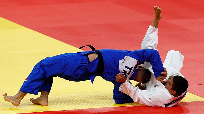Judo JJOO París 2024 - -90kg (M). T. Mosakhlishvili (ESP) vs. K. Ustopiriyon (TJK)