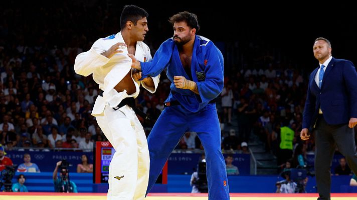 Judo JJOO París 2024 - Cuartos. -90kg (M): T. Mosakhlishvili (ESP) vs. R. Macedo (BRA)