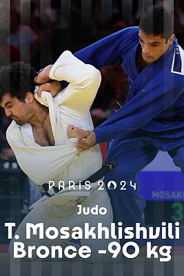 Judo JJOO París 2024 - Bronce. -90kg (M): T. Mosakhlishvili (ESP) vs. T. Tselidis (GRE)