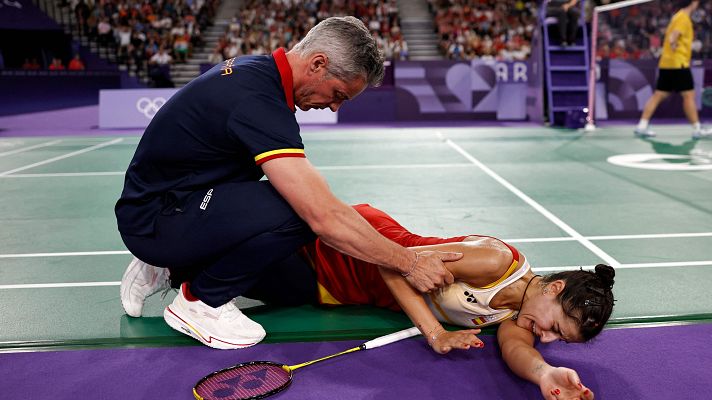 Bádminton JJOO París 2024 - Una lesión aparta a Carolina Marín de la final de París 2024