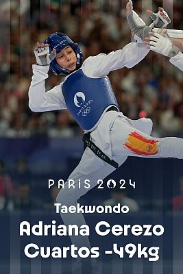Taekwondo JJOO París 2024 - Cuartos. -49kg (F): A. Cerezo (ESP) vs. M. Nematzadeh (IRI)