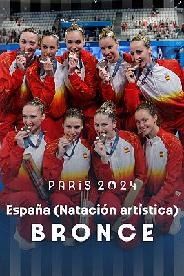 Juegos Olímpicos París 2024 - Final rutina acrobática (F) natación artística: España consigue la medalla de bronce al ritmo de 'Eminem'