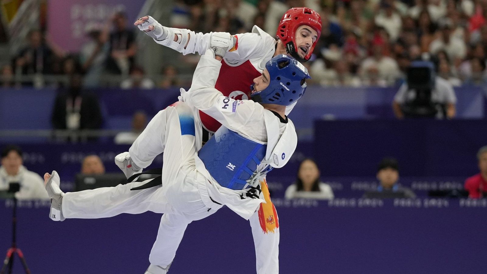 París 2024 - Taekwondo: 1/4 fnal: -68kg (M):  S. Alaphilippe (FRA) vs. J. Pérez Polo (ESP) - Ver ahora