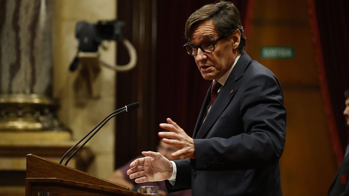 Telediario 2 - Salvador Illa es investido como presidente de la Generalitat tras unos discursos muy divididos