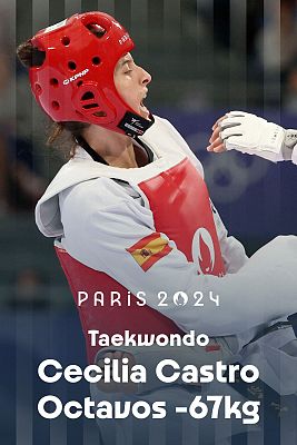 Taekwondo JJOO París 2024 - Octavos.  -67kg (F): A. Shehata (EGY) vs. C. Castro (ESP)
