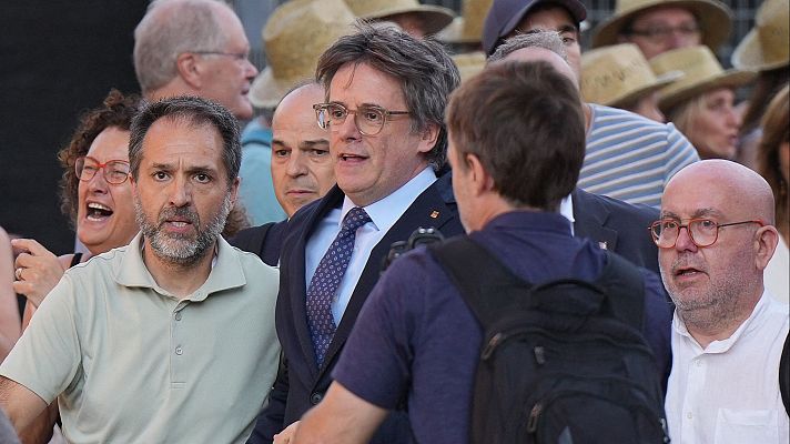 Telediario 1 - Así fue la huida de Carles Puigdemont, que ya se encuentra en Waterloo, según Turull