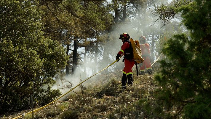 La hora de La 1 - El 112 asegura "buenas previsiones" en el incendio de Corbalán en Teruel