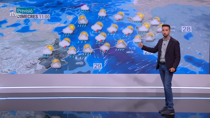 El temps - Canvi de temps amb xàfecs, tempestes, pedregades i notable refrescada