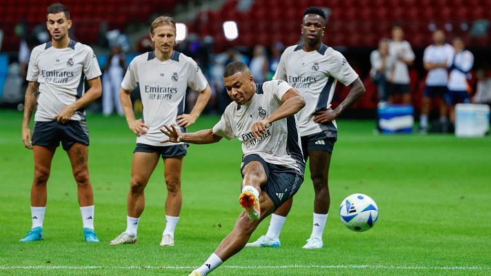 Telediario 1 - El Real Madrid busca su sexta Supercopa de Europa en el estreno de Mbappé