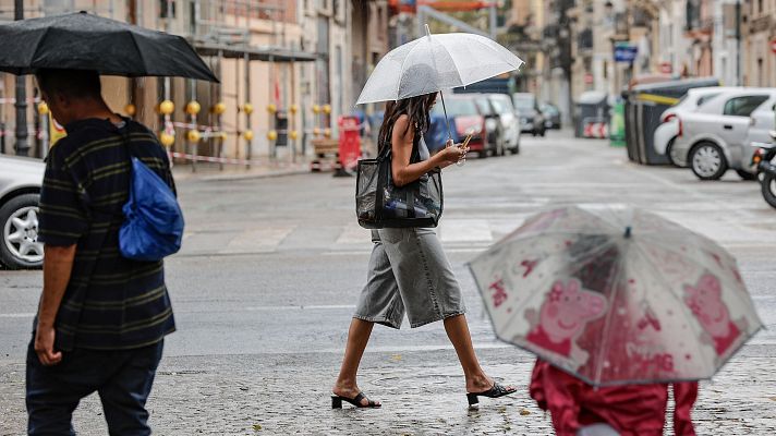 Telediario 1 - La lluvia y los fuertes vientos ponen en alerta a Baleares y el este peninsular