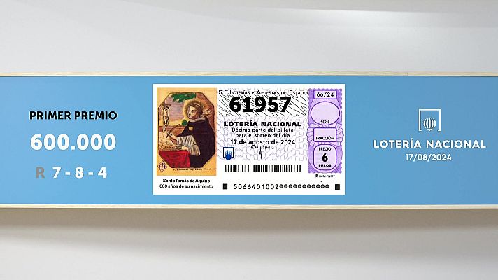 SELAE - Sorteo de la Lotería Nacional del 17/08/2024