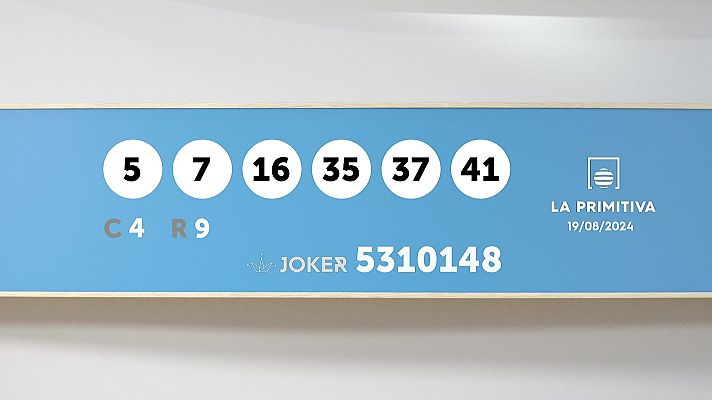 SELAE - Sorteo de la Lotería Primitiva y Joker del 19/08/2024